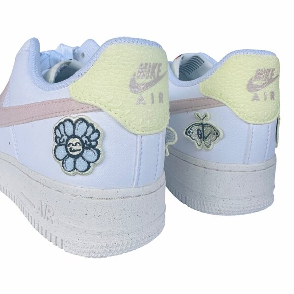 ⭐Nike Air Force 1 S 9.5 Women Retro shoes Low 07 SE White Embroidered DJ6377-100 - Picture 9 of 12